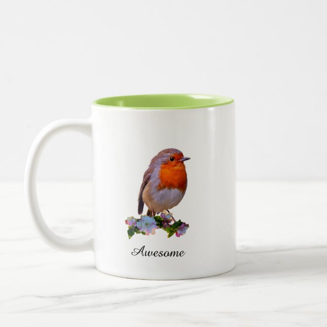 Caneca De Café Em Dois Tons Robeiro Bonito & Texto Personalizado (Esquerda)