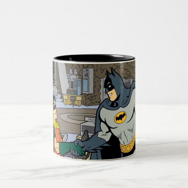 Caneca De Café Em Dois Tons Robin E Batman Handshake (Centro)