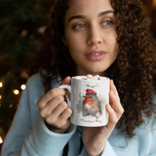 Caneca De Café Em Dois Tons Robin Winter Delight, personalizado