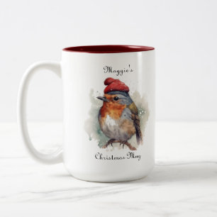 Caneca De Café Em Dois Tons Robin Winter Delight, personalizado