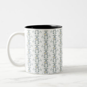 Caneca De Café Em Dois Tons robô