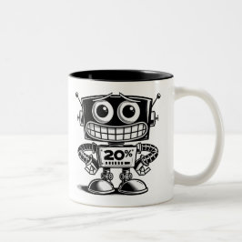 Caneca De Café Em Dois Tons Robô de baixo consumo - Não Hoje...
