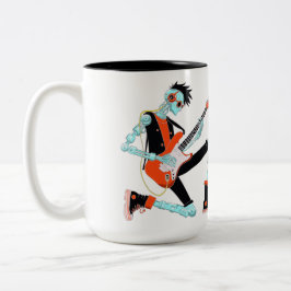 Caneca De Café Em Dois Tons Robô Guitarista