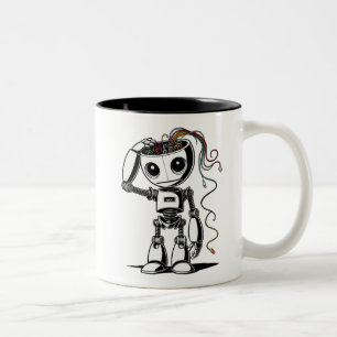 Caneca De Café Em Dois Tons Robô quebrado - Estou bem