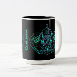 Caneca De Café Em Dois Tons Robo Skull