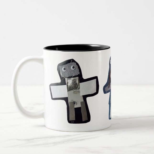 Caneca De Café Em Dois Tons ROBÔS jaisal, maddy, Stella (Esquerda)