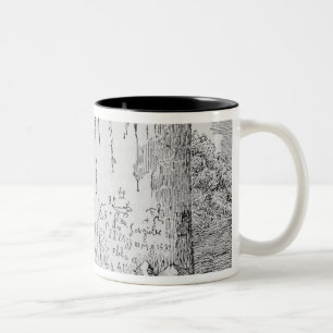 Caneca De Café Em Dois Tons Rocha da inscrição, perto do povoado indígeno d