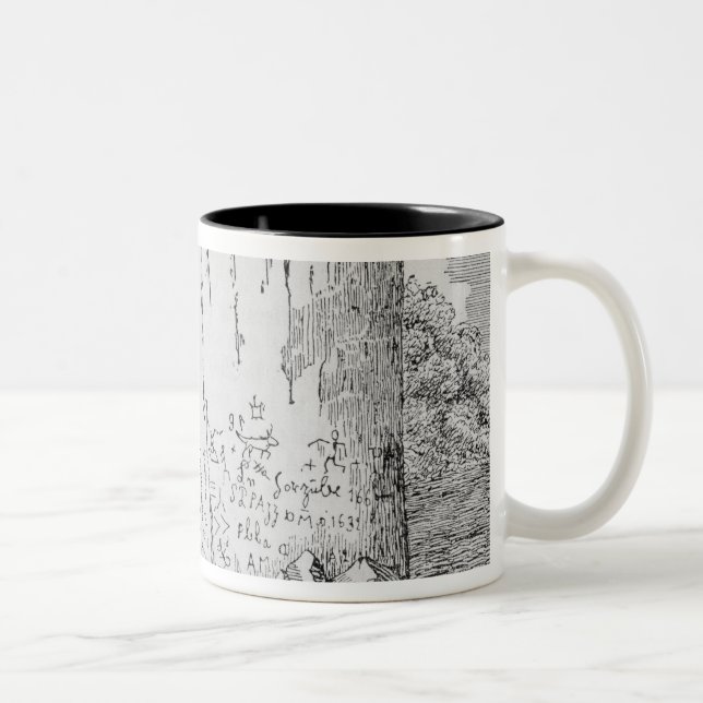Caneca De Café Em Dois Tons Rocha da inscrição, perto do povoado indígeno de (Direita)