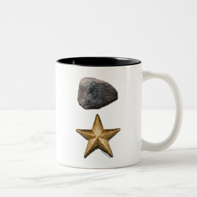 Caneca De Café Em Dois Tons Rocha + Imagem da estrela (Direita)