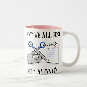 Caneca De Café Em Dois Tons Rocha-Papel-Tesouras