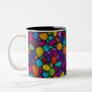Caneca De Café Em Dois Tons Rochas coloridas abstratas