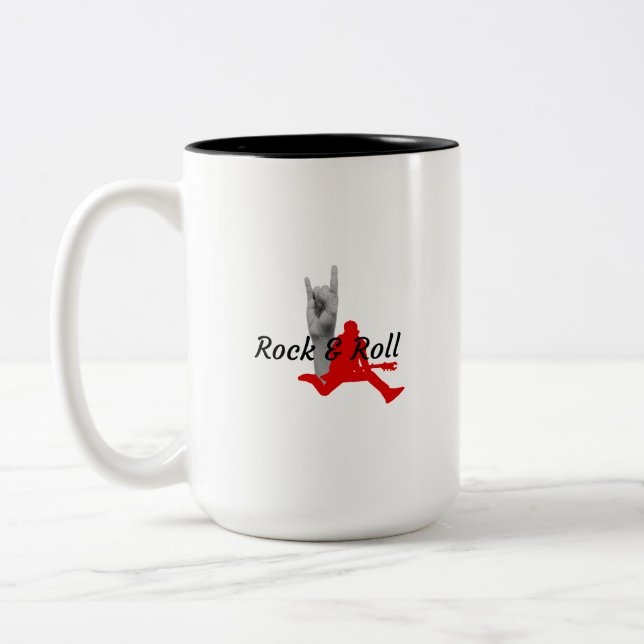 Caneca De Café Em Dois Tons Rock And Roll (Esquerda)