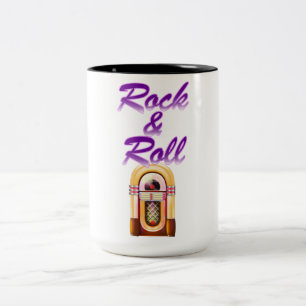 Caneca De Café Em Dois Tons Rock and Roll Jukebox