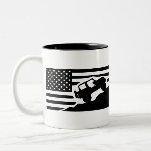 Caneca De Café Em Dois Tons Rock Crawler American Flag #USAPatriotGraphics ©