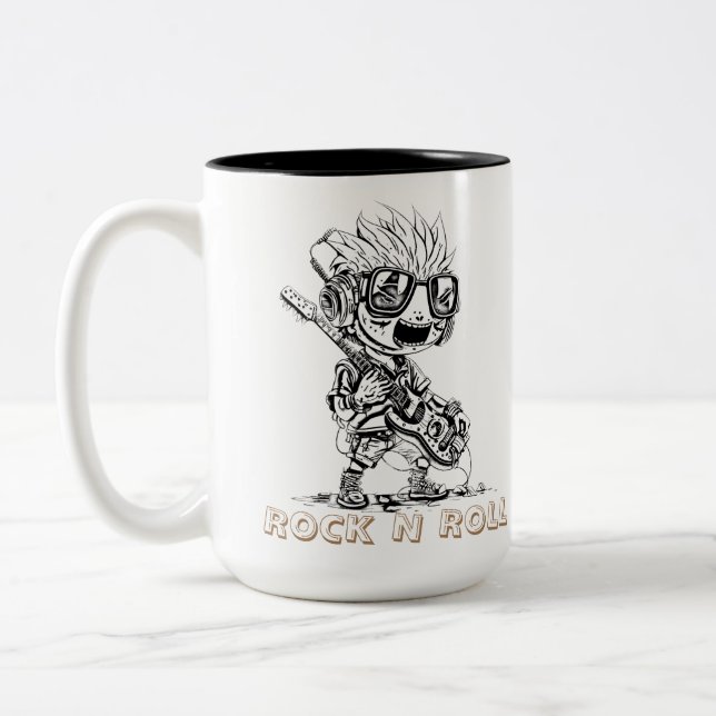 CANECA DE CAFÉ EM DOIS TONS ROCK N ROLL - CREATIVE (Esquerda)