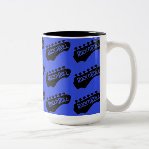 Caneca De Café Em Dois Tons Rock & Roll Guitar