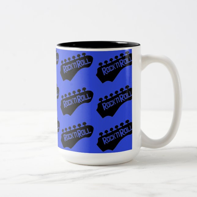 Caneca De Café Em Dois Tons Rock & Roll Guitar (Direita)