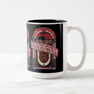 Caneca De Café Em Dois Tons Rock & Roll Juke Box