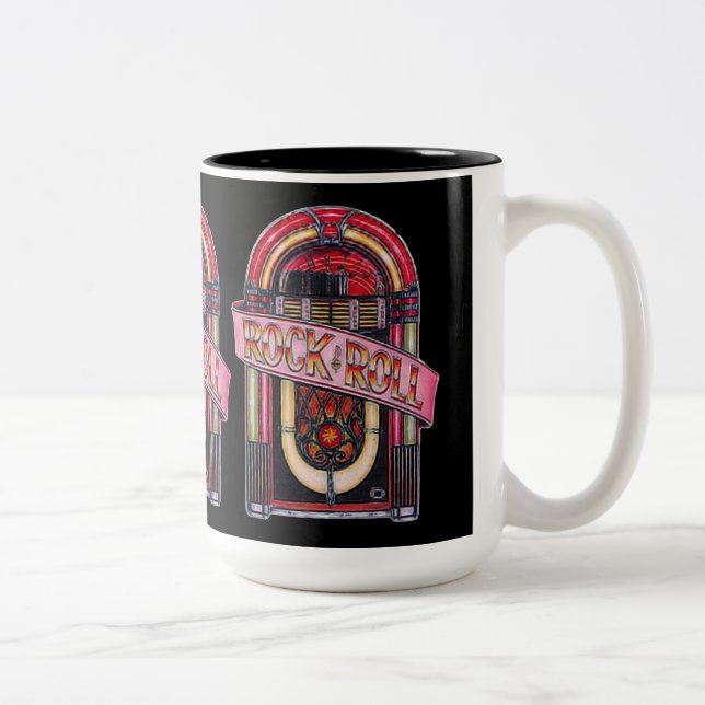 Caneca De Café Em Dois Tons Rock & Roll Juke Box (Direita)