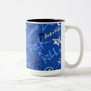 Caneca De Café Em Dois Tons Rock & Roll Rock Star Blue Coffee