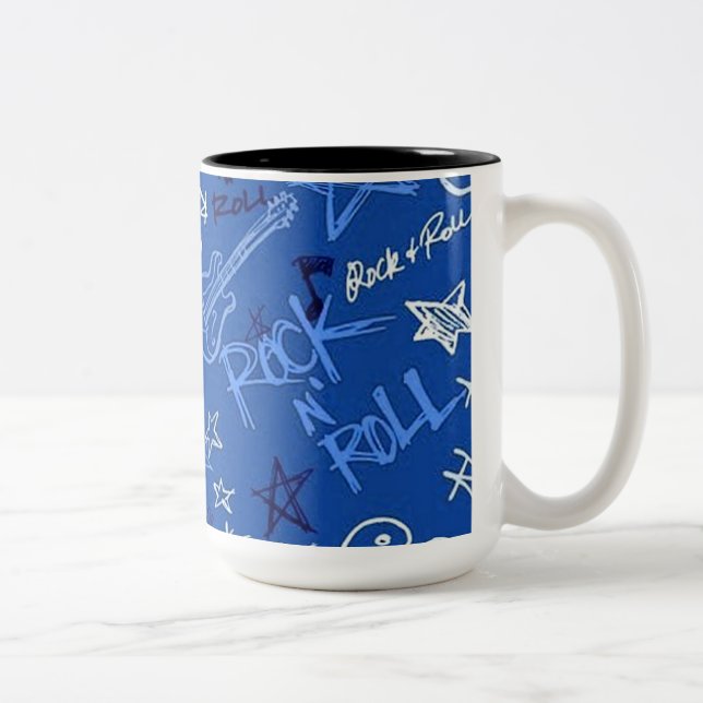 Caneca De Café Em Dois Tons Rock & Roll Rock Star Blue Coffee (Direita)