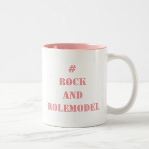 Caneca De Café Em Dois Tons #RockandRolemodel - Pink Pastel editável.