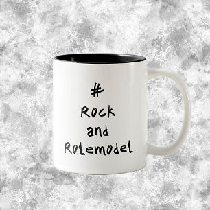 Caneca De Café Em Dois Tons #RockandRolemodel - Preto.