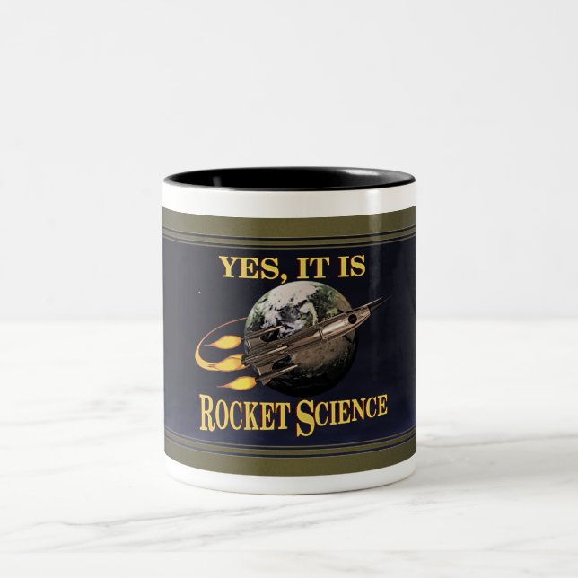 Caneca De Café Em Dois Tons RocketScienceMug (Centro)