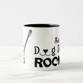 Caneca De Café Em Dois Tons Rockin' Dog Dad Mug
