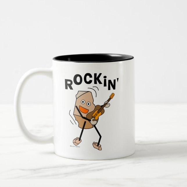 Caneca De Café Em Dois Tons Rockin' Guitar (Esquerda)