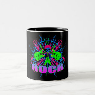 Caneca De Café Em Dois Tons Rockin Skulls 2 Mug