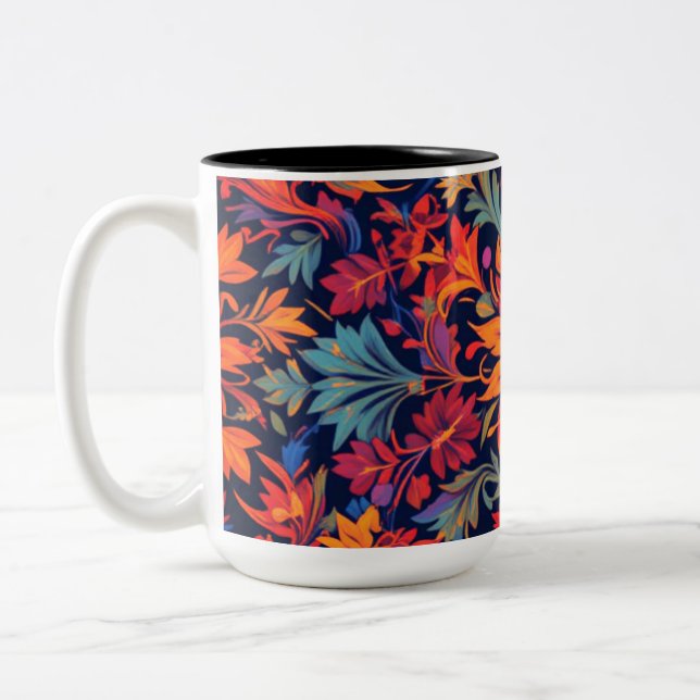 Caneca De Café Em Dois Tons Rococo Blossom (Esquerda)
