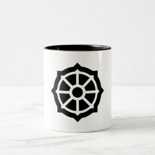 Caneca De Café Em Dois Tons Roda de Dharma (budismo, hinduísmo)