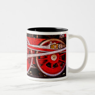 Caneca De Café Em Dois Tons Rodas do Comboio a Vintage