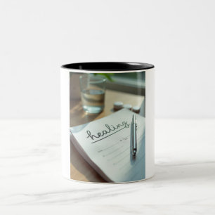 Caneca De Café Em Dois Tons Rode seu dia: Presilha de receita e Caneta