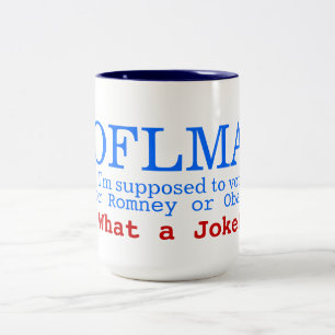 Caneca De Café Em Dois Tons ROFLMA - Eu sou supor votar para Obama ou Romney?
