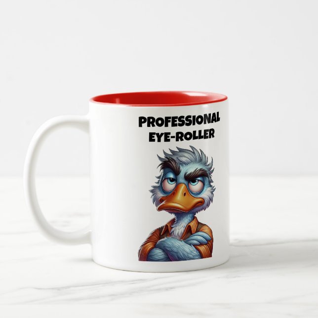 Caneca De Café Em Dois Tons Rolar Olhos Profissional (Esquerda)