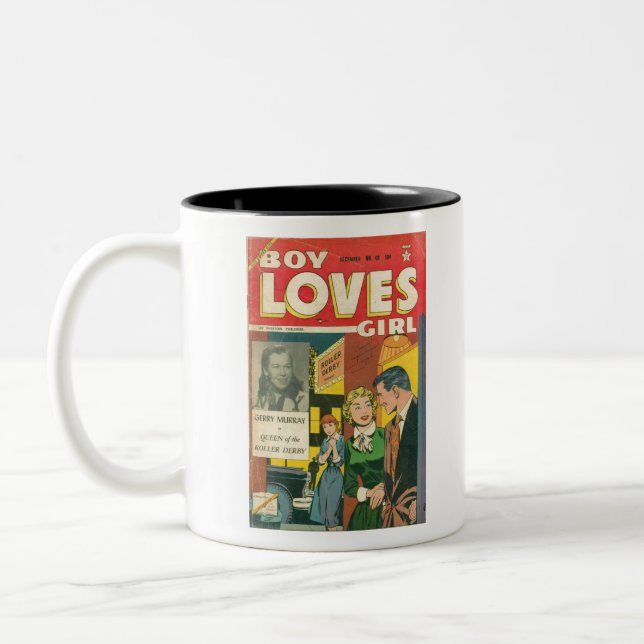 Caneca De Café Em Dois Tons Roller Derby - Histórias em quadrinhos Retroativas (Esquerda)