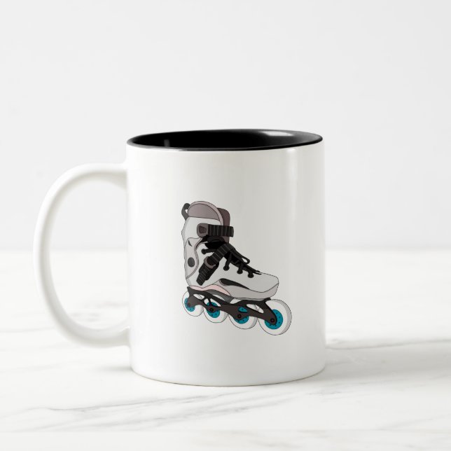 Caneca De Café Em Dois Tons Rollerblades Rollerskates Inline Skates Arte (Esquerda)