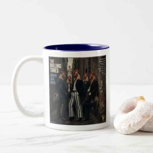 Caneca De Café Em Dois Tons Rolling Tones: uma Paródia (Com Donut)
