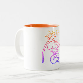 Caneca De Café Em Dois Tons Rollstuhlfahrer Elefant