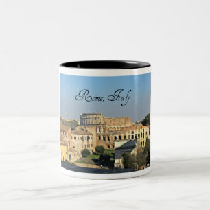 Caneca De Café Em Dois Tons Roma, Itália - Colosseum