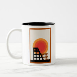 Caneca De Café Em Dois Tons Roma, Itália Colosseum Postcard Unidited Vintage