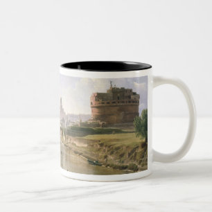 Caneca De Café Em Dois Tons Roma nova com o Castel Sant'Angelo