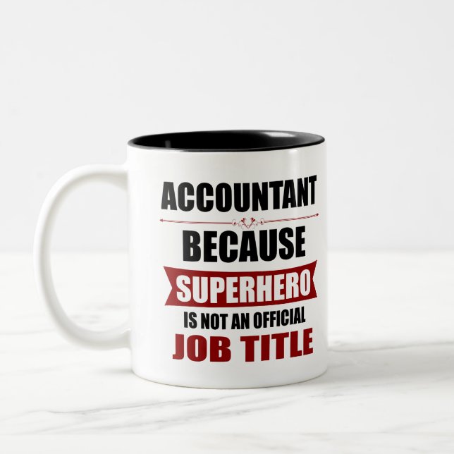 Caneca De Café Em Dois Tons Romance Contador Super-herói (Esquerda)
