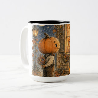 Caneca De Café Em Dois Tons Romance de Halloween esperando por você