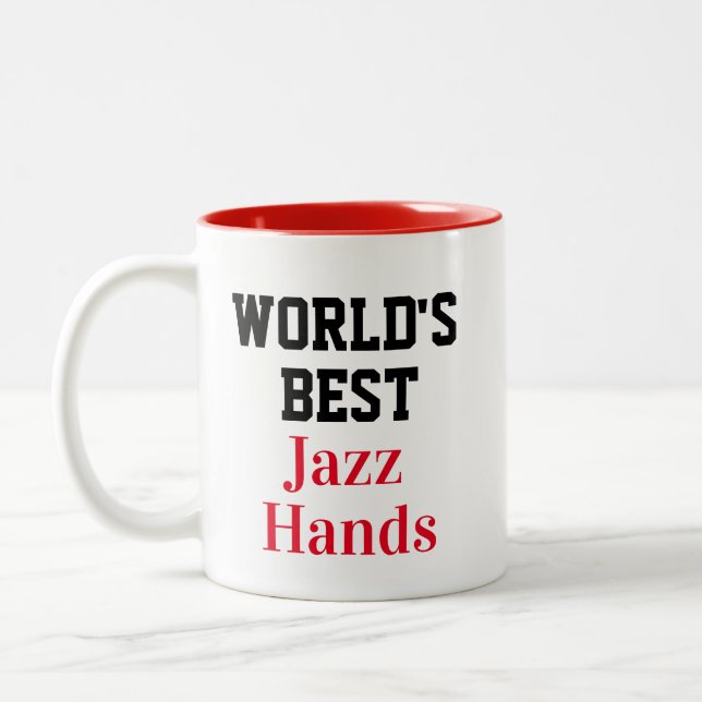 Caneca De Café Em Dois Tons Romance NOVIDADE MELHORES MÃOS DE JAZZ DO MUNDO (Esquerda)