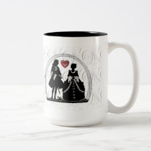 Caneca De Café Em Dois Tons Romance Silhouettes Coffee Mug
