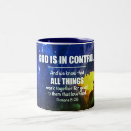 Caneca De Café Em Dois Tons ROMANS Personalizados Azuis 8:28 Christian