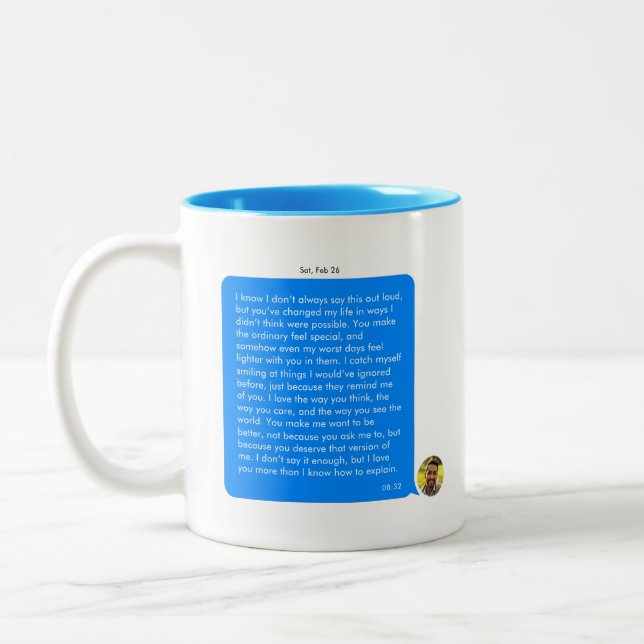 Caneca De Café Em Dois Tons Romantic Instant Messenger Custom Message (Esquerda)